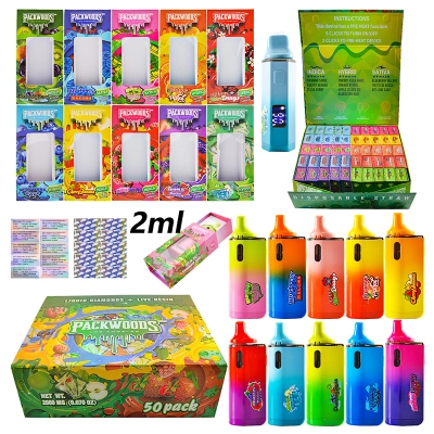 packwoods 2g vape disposable live resin vape thc with LED screen For thc-a oil 01