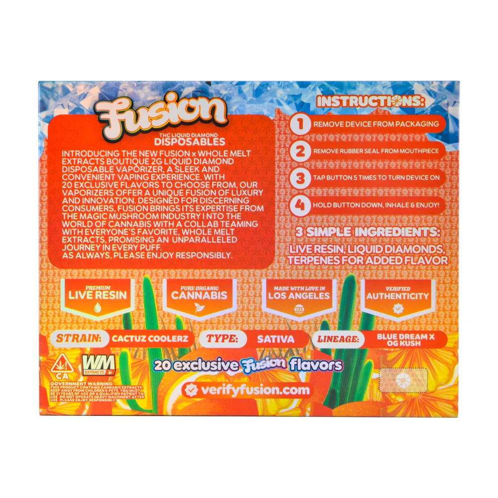 whole melt fusion 2g disposable pen with screen 