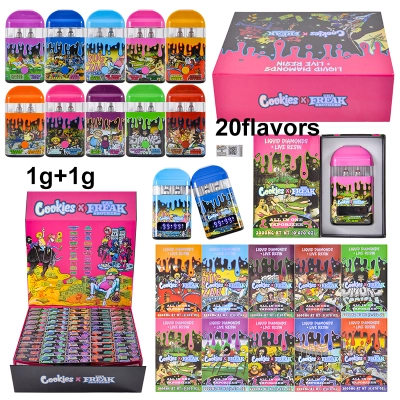 cookies the freak brothers 2g disposable live resin liquid diamond dual chamber with screen 01