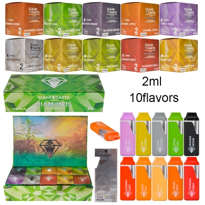  clean carts disposable 2g diamond green box  01