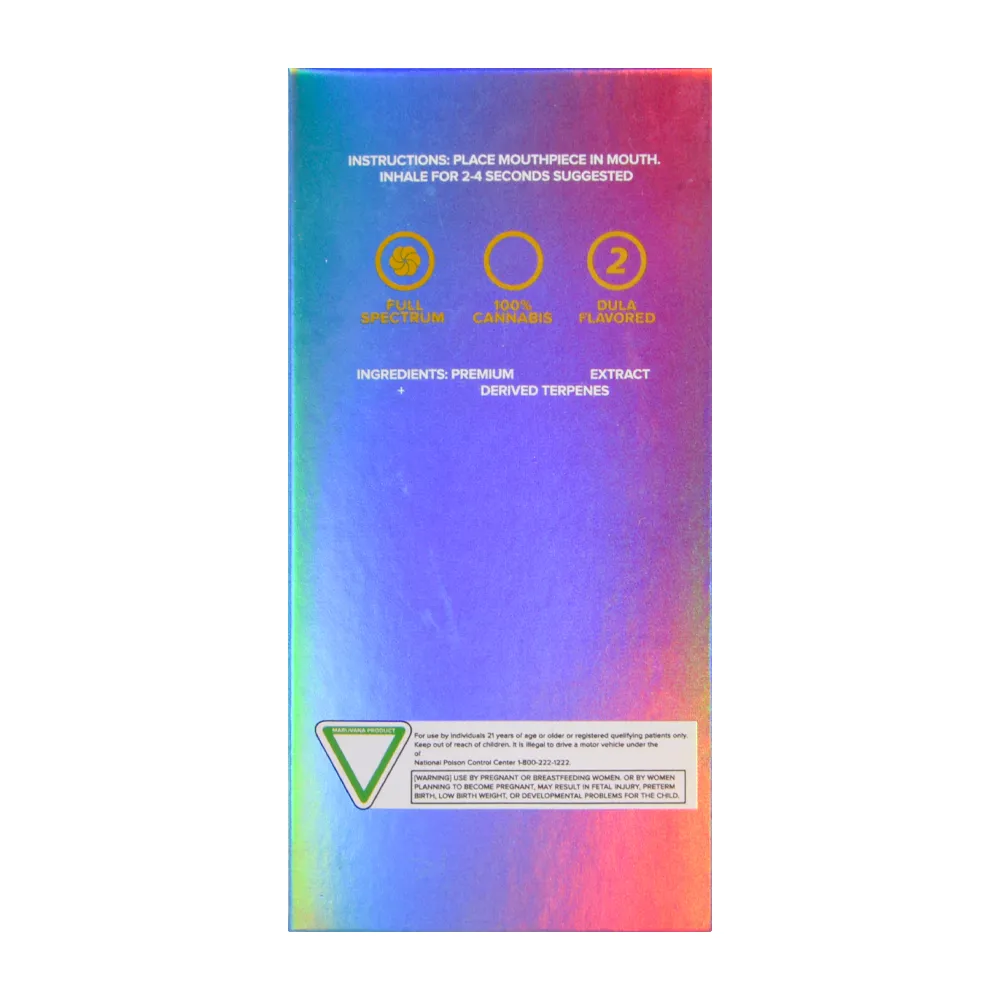 muha meds 2g dual chamber disposable vape 1g+1g with screen