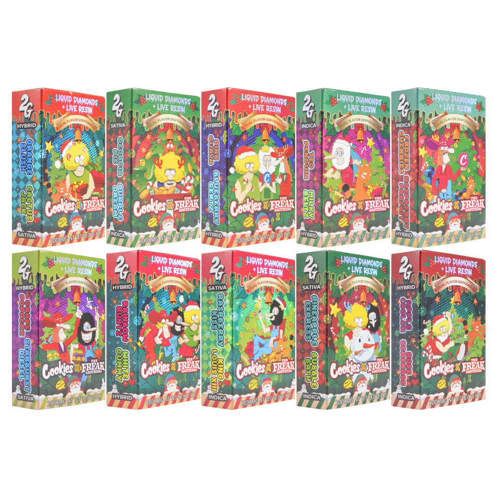 cookies the freak brothers chrismas 2g disposable 1g+1g dual chambers with screen
