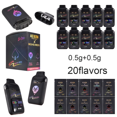 ace ultra premium X muha meds 1G disposable dual chambers with screen 0.5g+0.5g 01