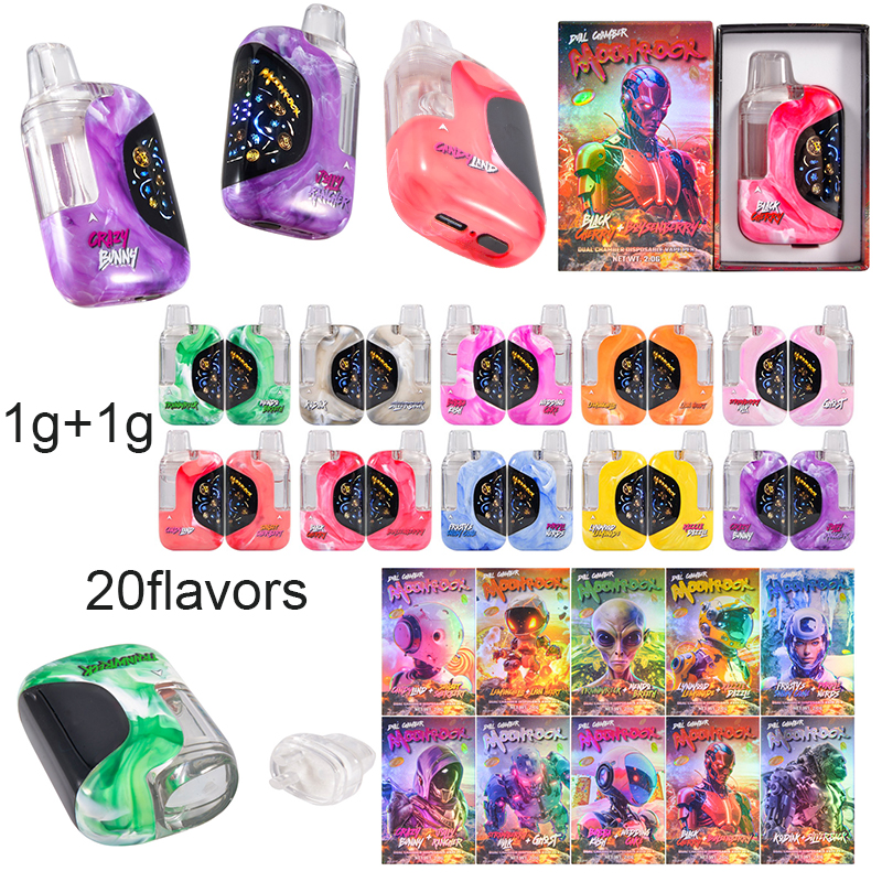 moonrock 2g dual chamber disposable vape with screen 
