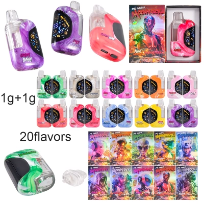 moonrock 2g dual chamber Variable Voltage disposable vape with screen 1g+1g 2in1 01