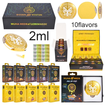 muha meds x lemonnade 2g disposable circle vape all in one 01