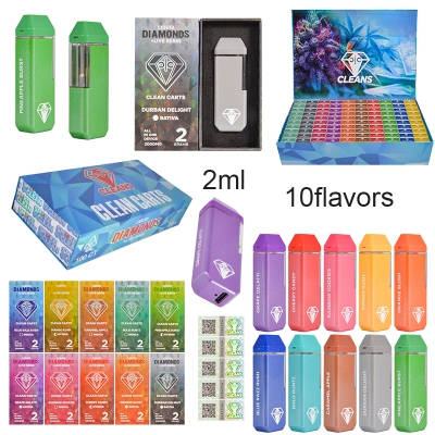  clean carts disposable 2g blue box for live resin liquid diamonds 01