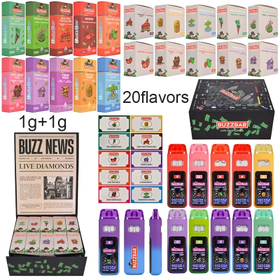 buzz bar 2g dual chamber 1g+1g disposable with screen for live diamonds 01