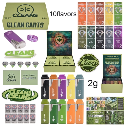 clean carts disposable 2g green box for live resin liquid diamonds 01