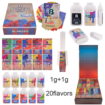 blinkers flip 2g disposable vape with screen 1g+1g dual chamber ice cream x slurpie 01