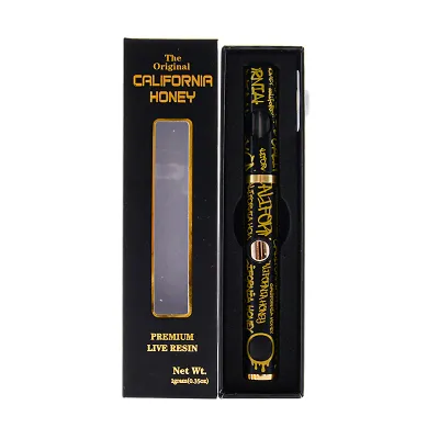 1 Gram Glass California Honey | Black Disposables With Box Package 02