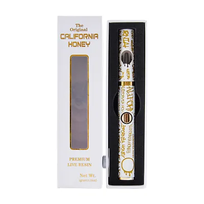 1 Gram Glass California Honey | White Disposables With Box Package 01