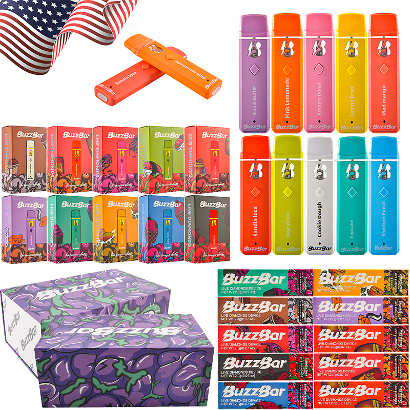 USA Warehouse Stock Buzz Bar 2g Empty Disposable Vape 