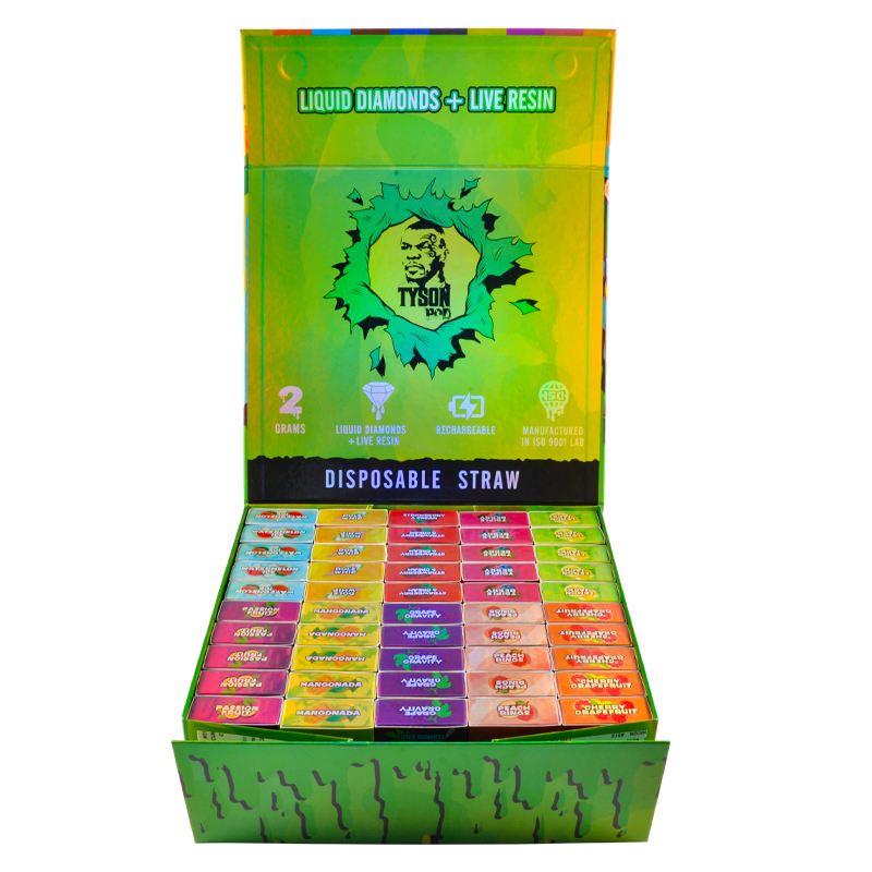mike tyson vape pen Tyson 2g Live Resin+Liquid Diamonds Full Digital Screen Disposable Vape