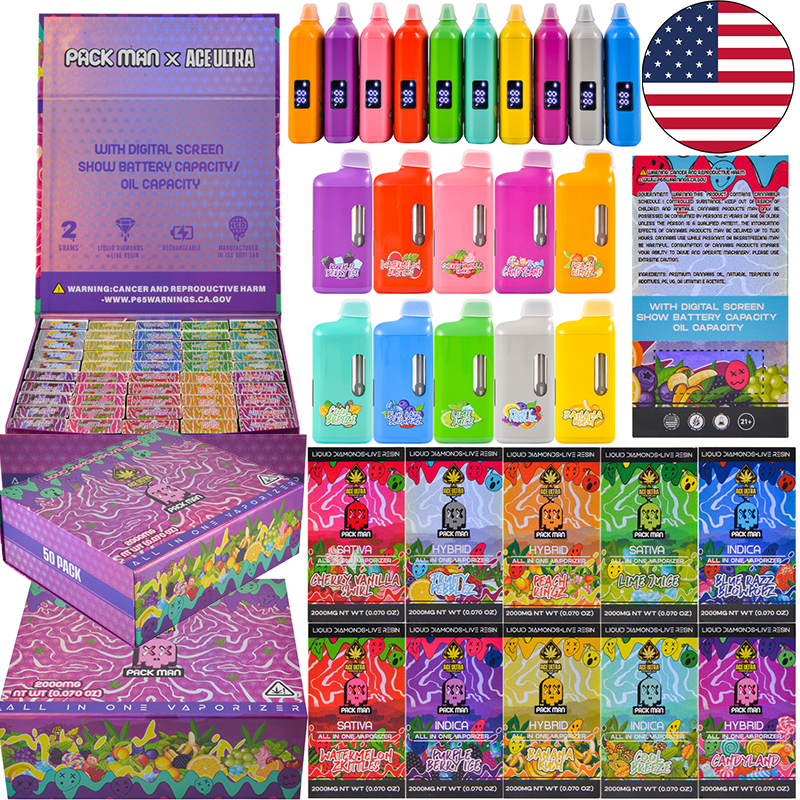 USA warehouse ACE X Packman Disposable Vape 2g Empty Device Pods For Sale