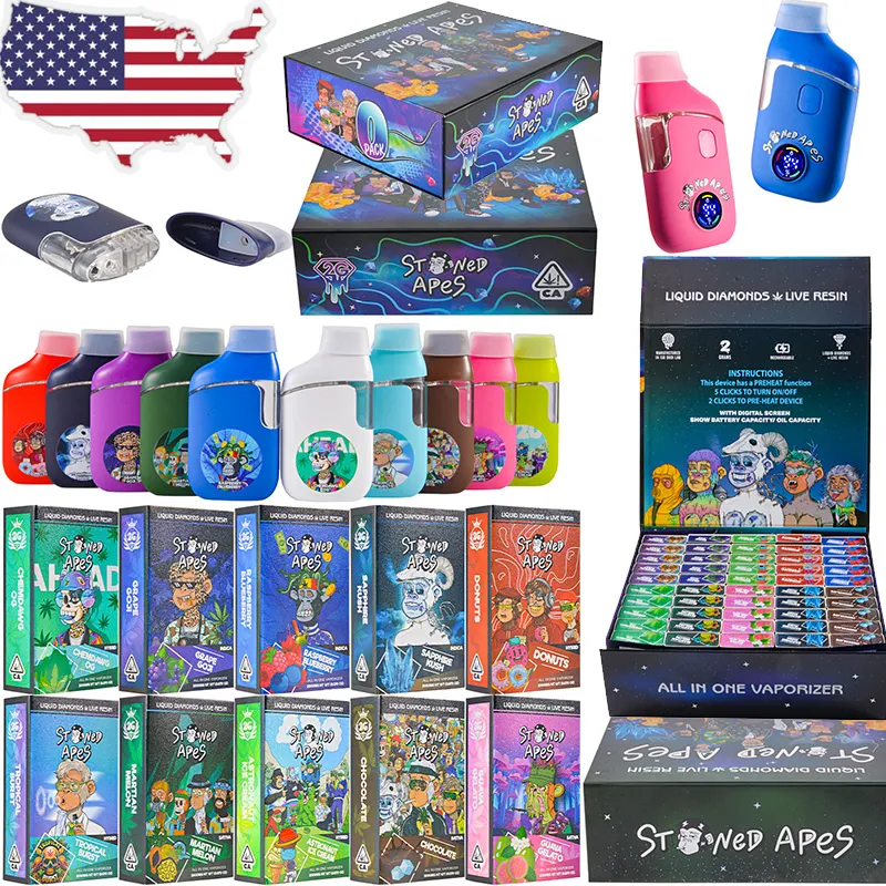 USA Stoned Apes 2g Digital Screen Disposable Vape Vaporizers Wholesale