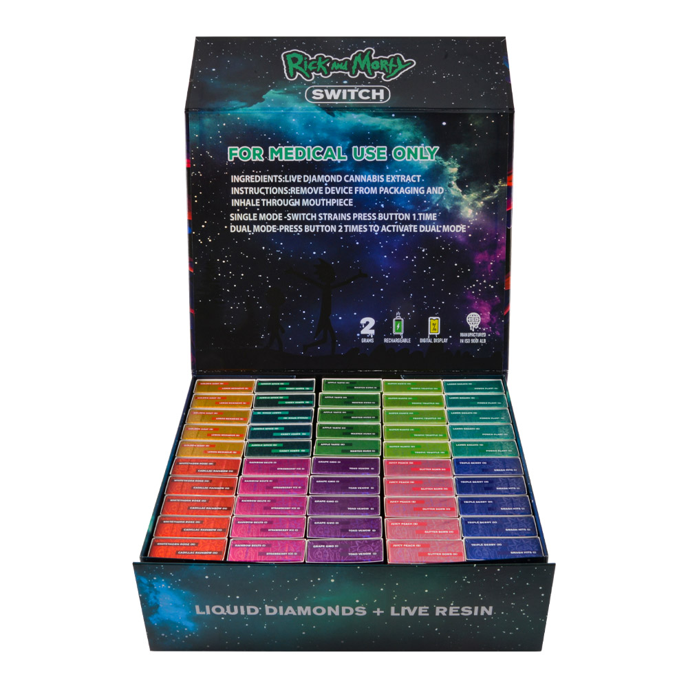 Rick And Morty 2g Dual Chamber Disposable Wholesale Digital Screen Vapes