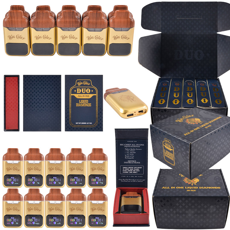 2g Big Chief Dispo Vape With Screen Disposable Dual Tank 1ml+1ml Wholesale