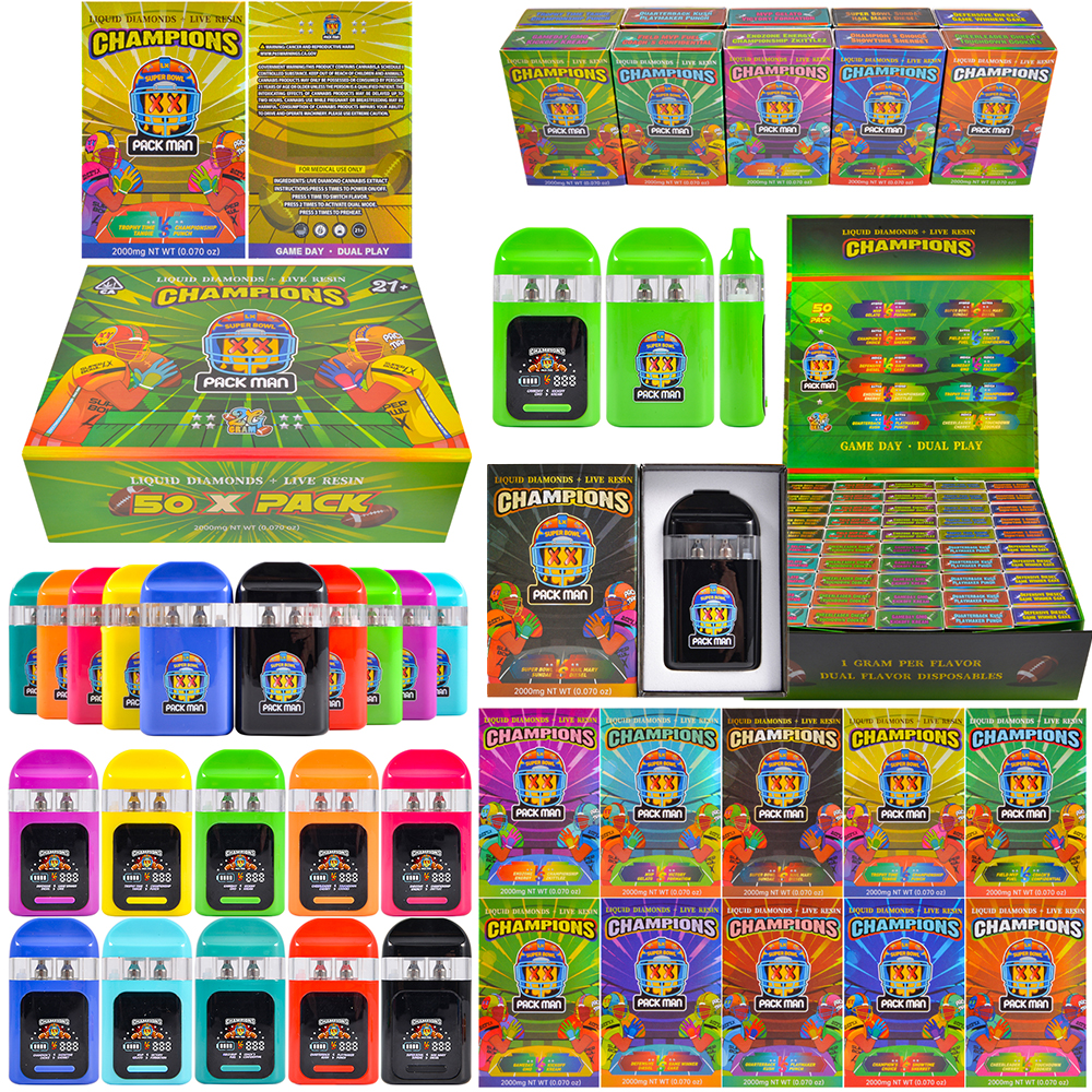 Packman x NFL Dual Chamber Disposable USA Warehouse Bulk For Sale Empty Vape Pen