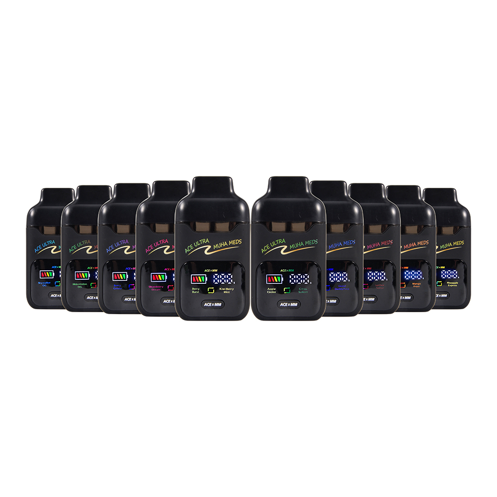 Ace x Muha Meds 0.5ml+0.5ml Dual chamber Disposable With LED screen 