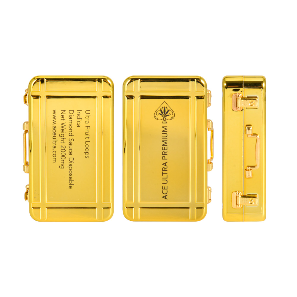 USA Stock Ace Ultra Premium Disposable 2g Golden Suitcase Kit Wholesale