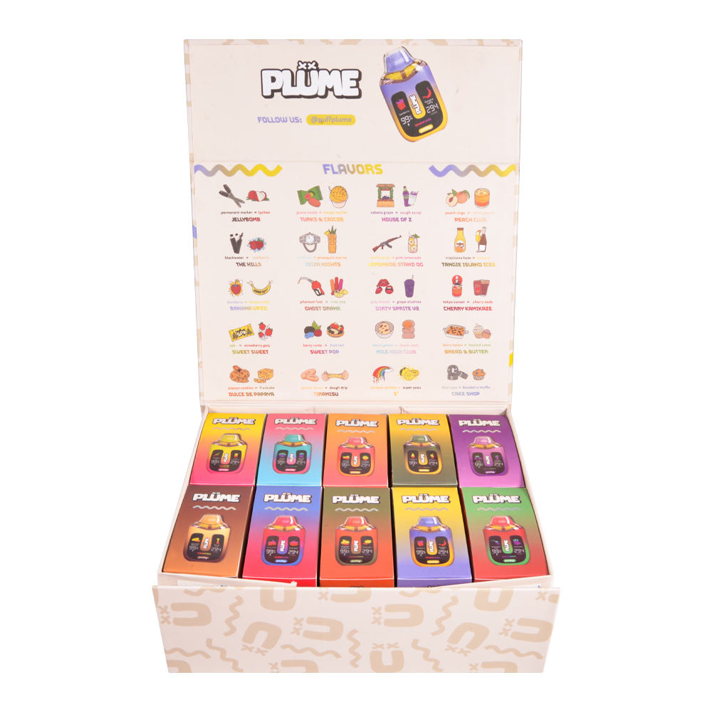 USA Stock Plume 2g Empty Vape Pen Digital Screen Disposable