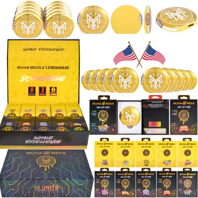 USA Stock Muha Meds X Lemonade Round 2g Disposable Vape Wholesale 01
