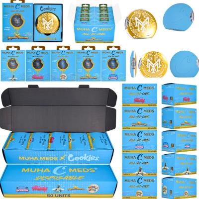 Muha Meds x Cookies 2g Collab Round Disposable Vape Empty Devices 01