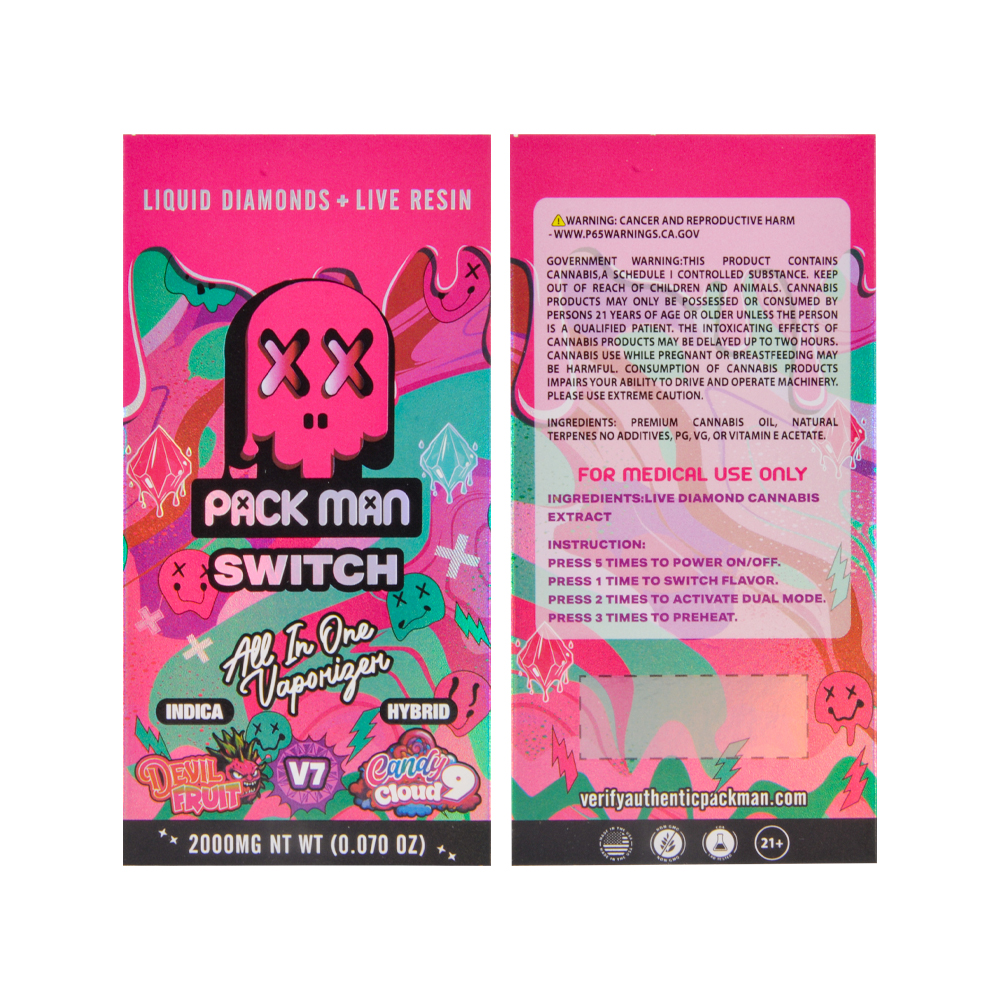 Packman v7 2g Disposable With Switch Screen Dual Chamber Vape