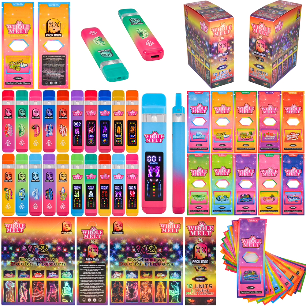Whole melts X Packman 1g Empty CBD Disposable With Digital Screen