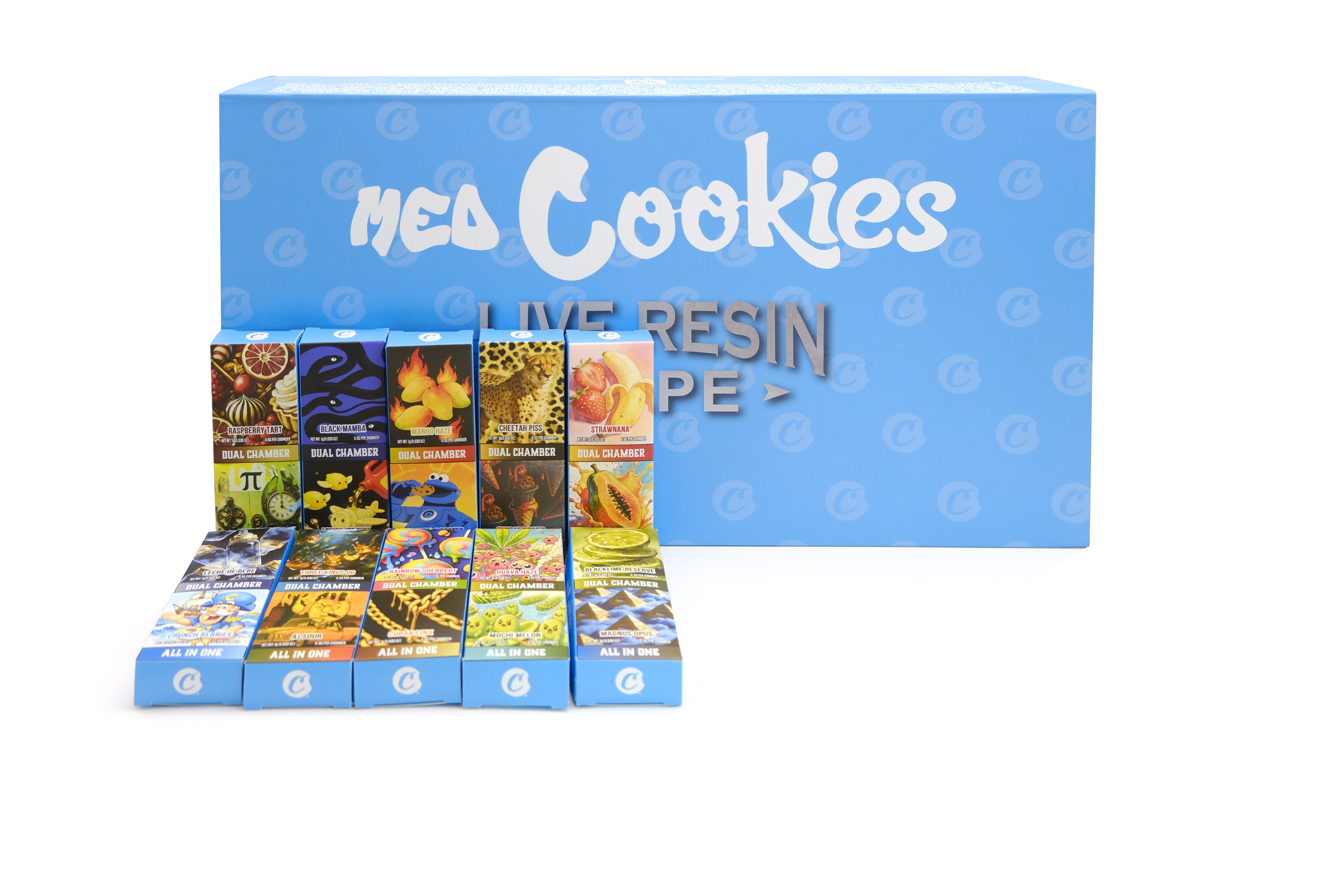 Meds Cookies Collab 1ML+1ML Dispo Dual Chamber Vape With LED Screen