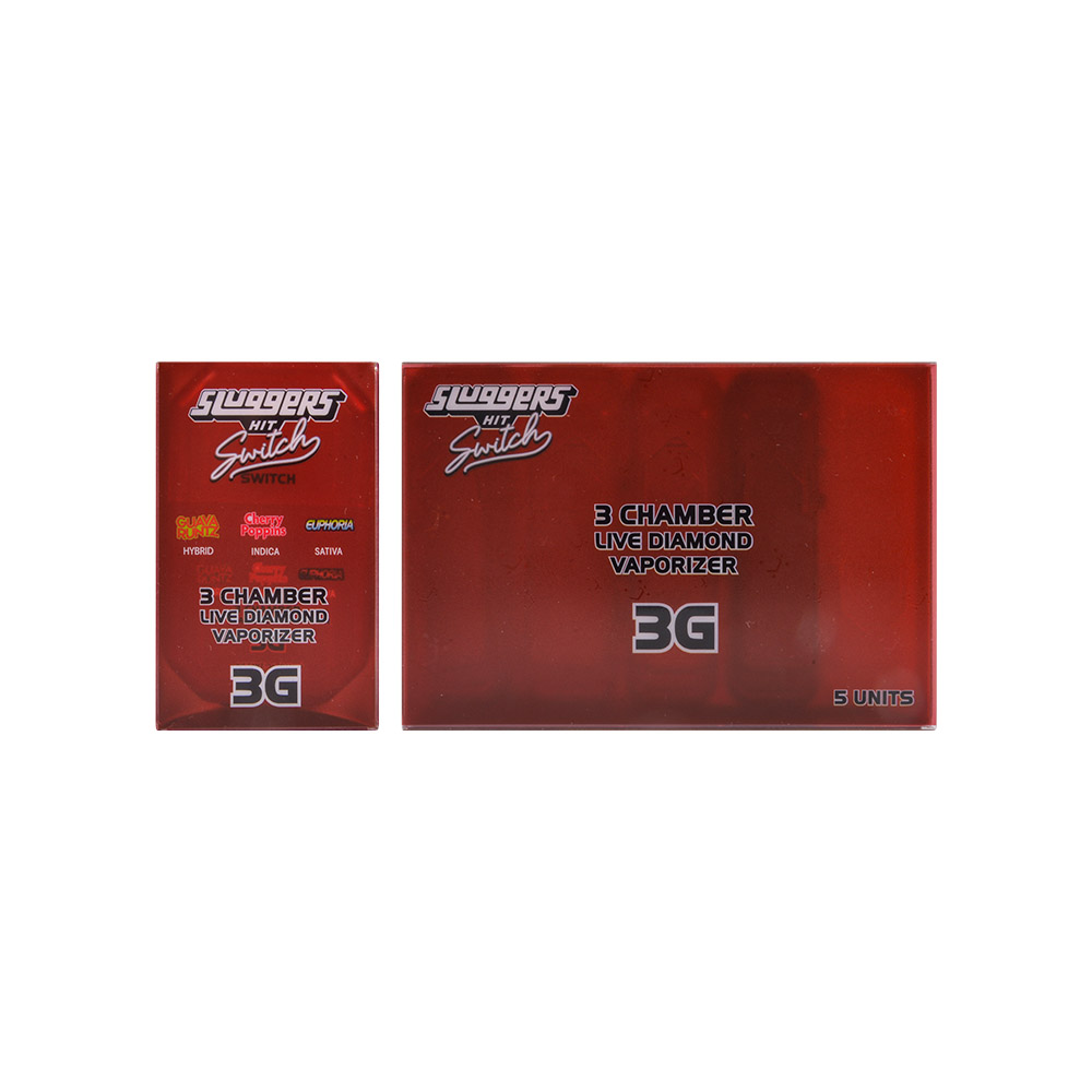 Sluggers Hitz Switch 3g Disposable VapeTriple Tanks With Digital Screen