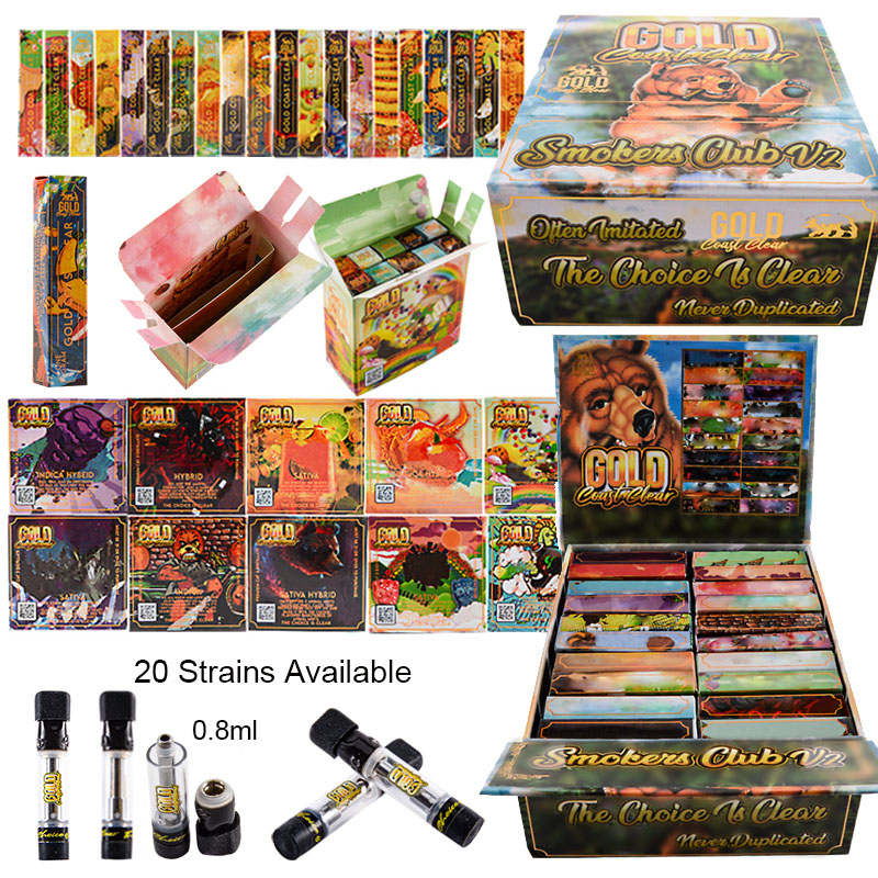 Gold Coast Clear Smokers Club V2 Flavors Carts