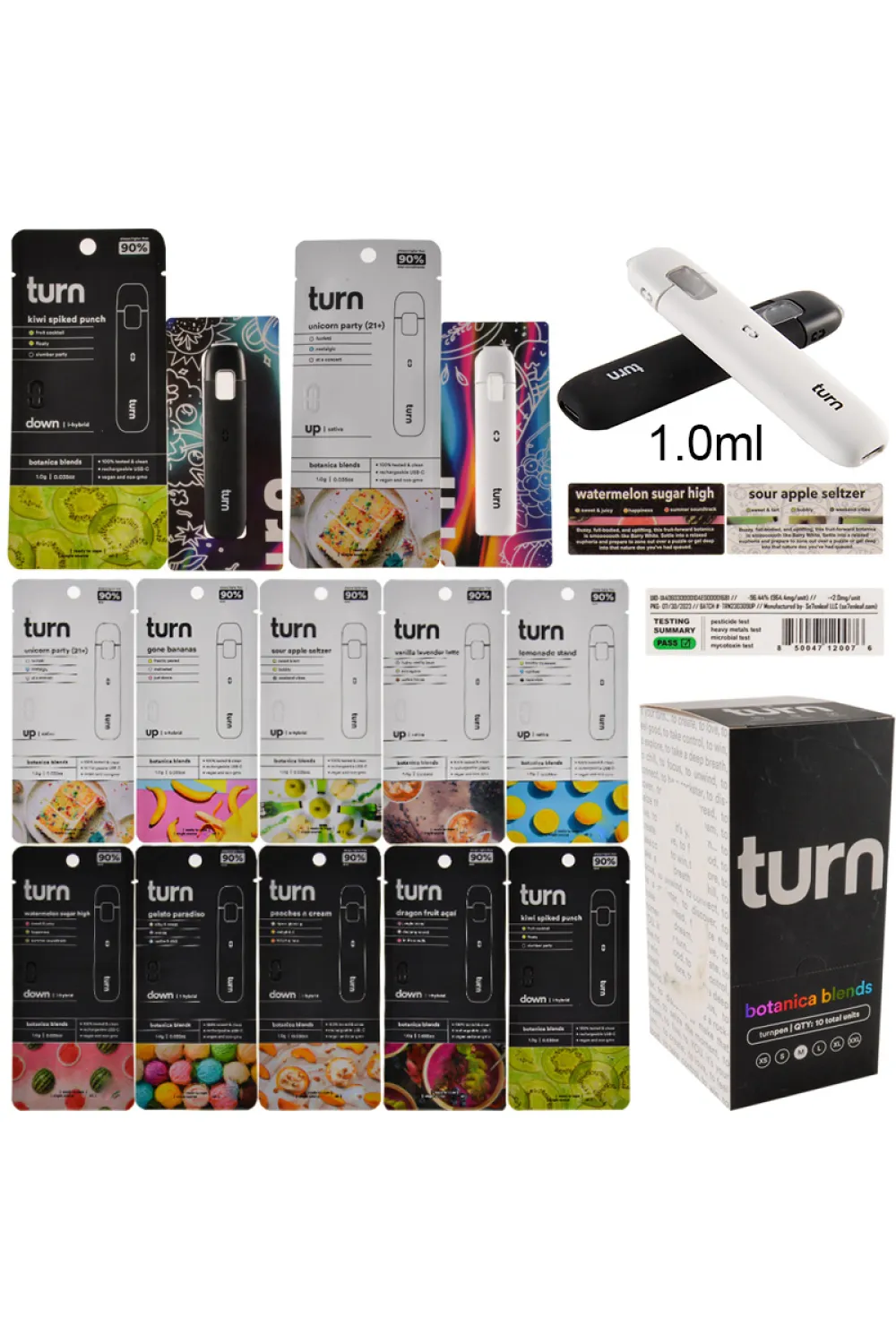 500pcs/lot USA Turn Up Turn Down 1g Disposable