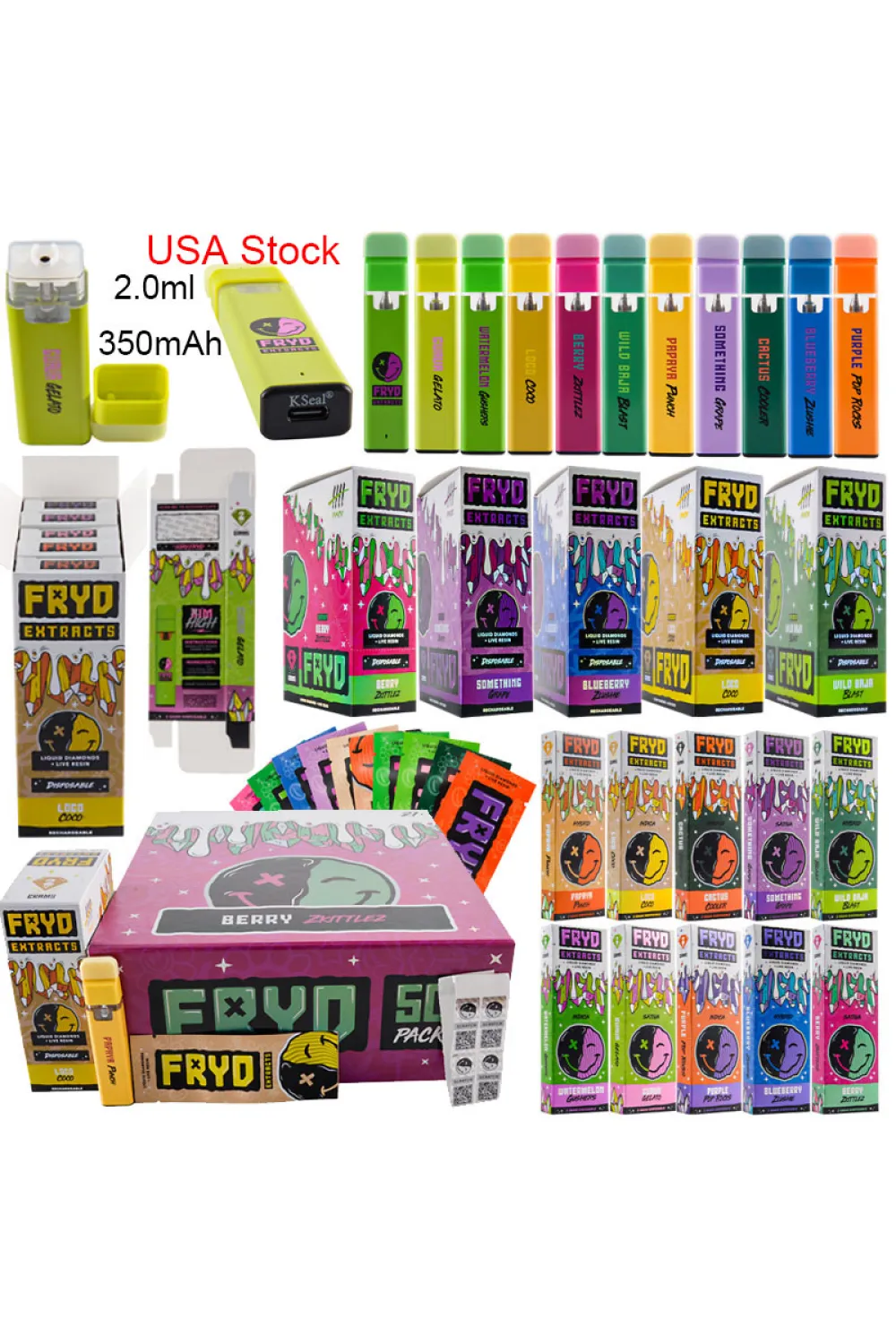 200pcs/lot 2g Fryd Disposable in USA