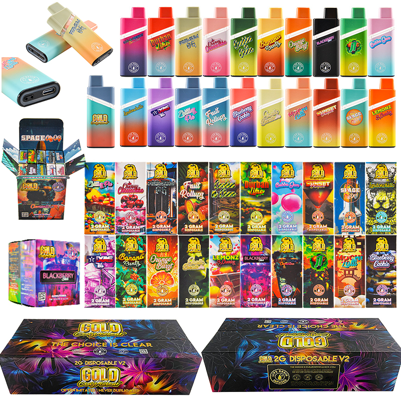 200pcs/lot USA Stock Gold Coast Clear V2 2g Disposable