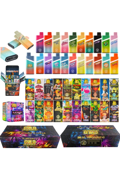 200pcs/lot USA Stock Gold Coast Clear V2 2g Disposable 01