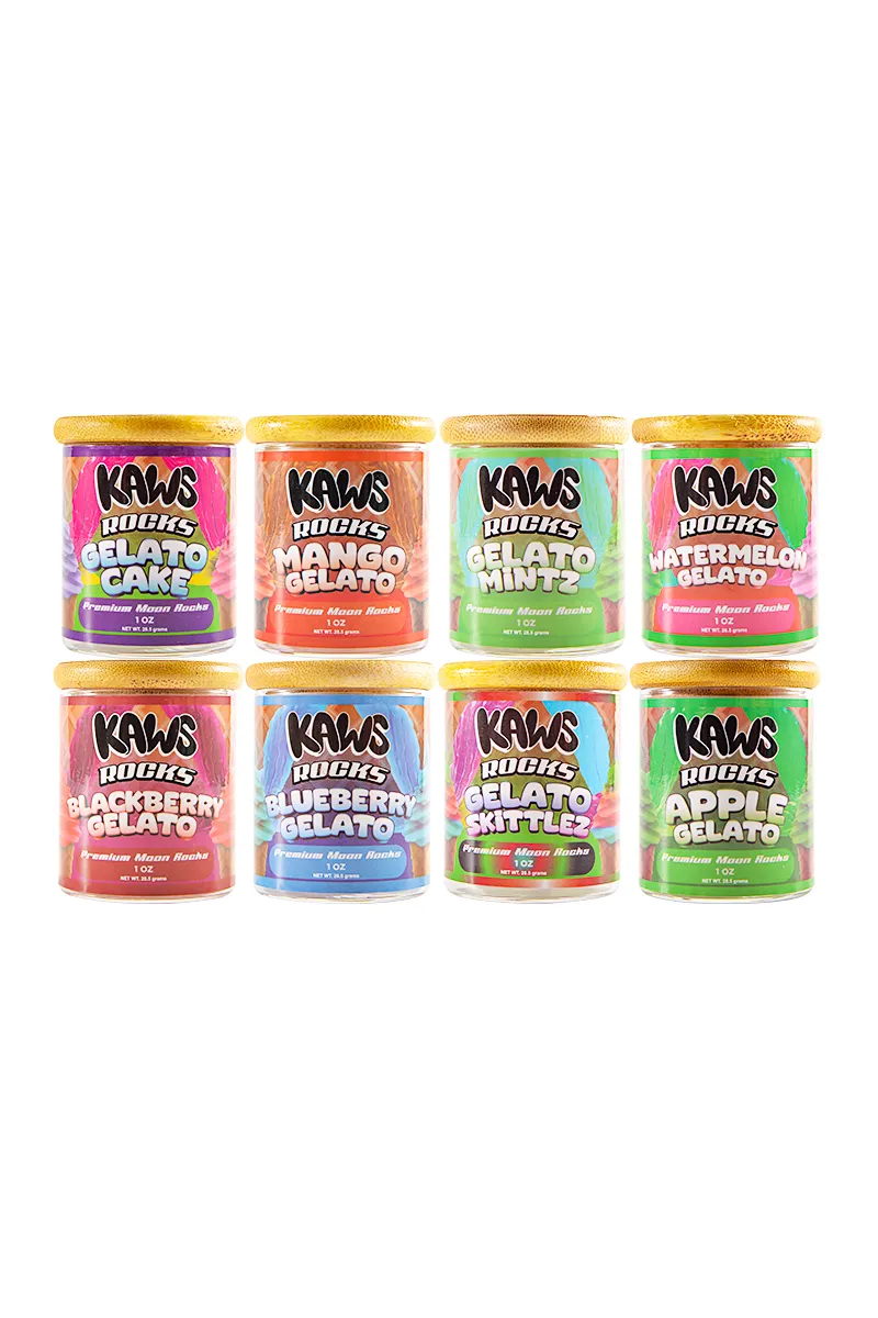 8 boxes/lot USA Stock Kaws Moon Rocks 1 oz Glass Jar