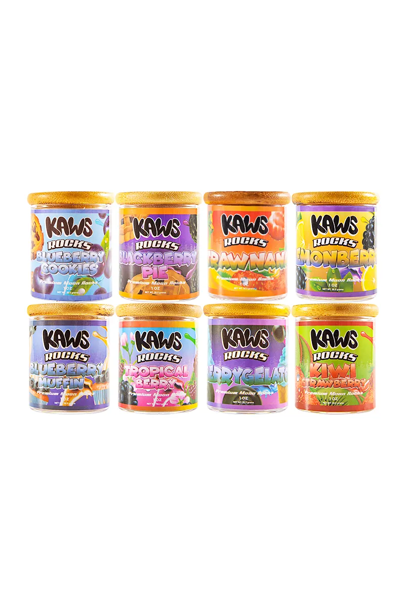8 boxes/lot USA Stock Kaws Moon Rocks 1 oz Glass Jar