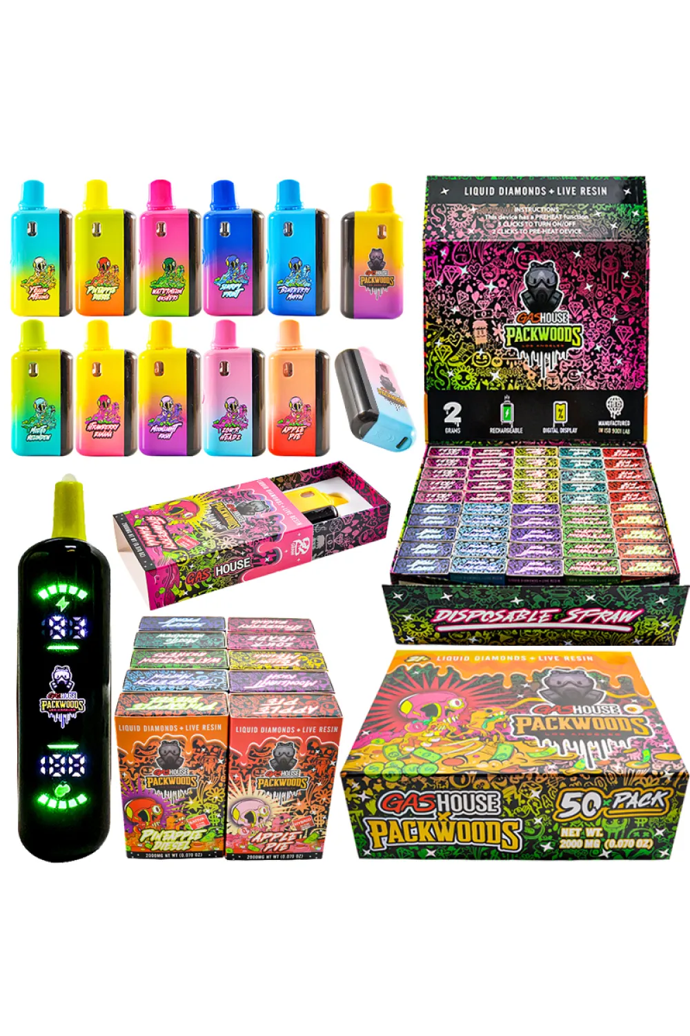 200pcs/lot Gas house Packwoods 2g Disposable USA Stock