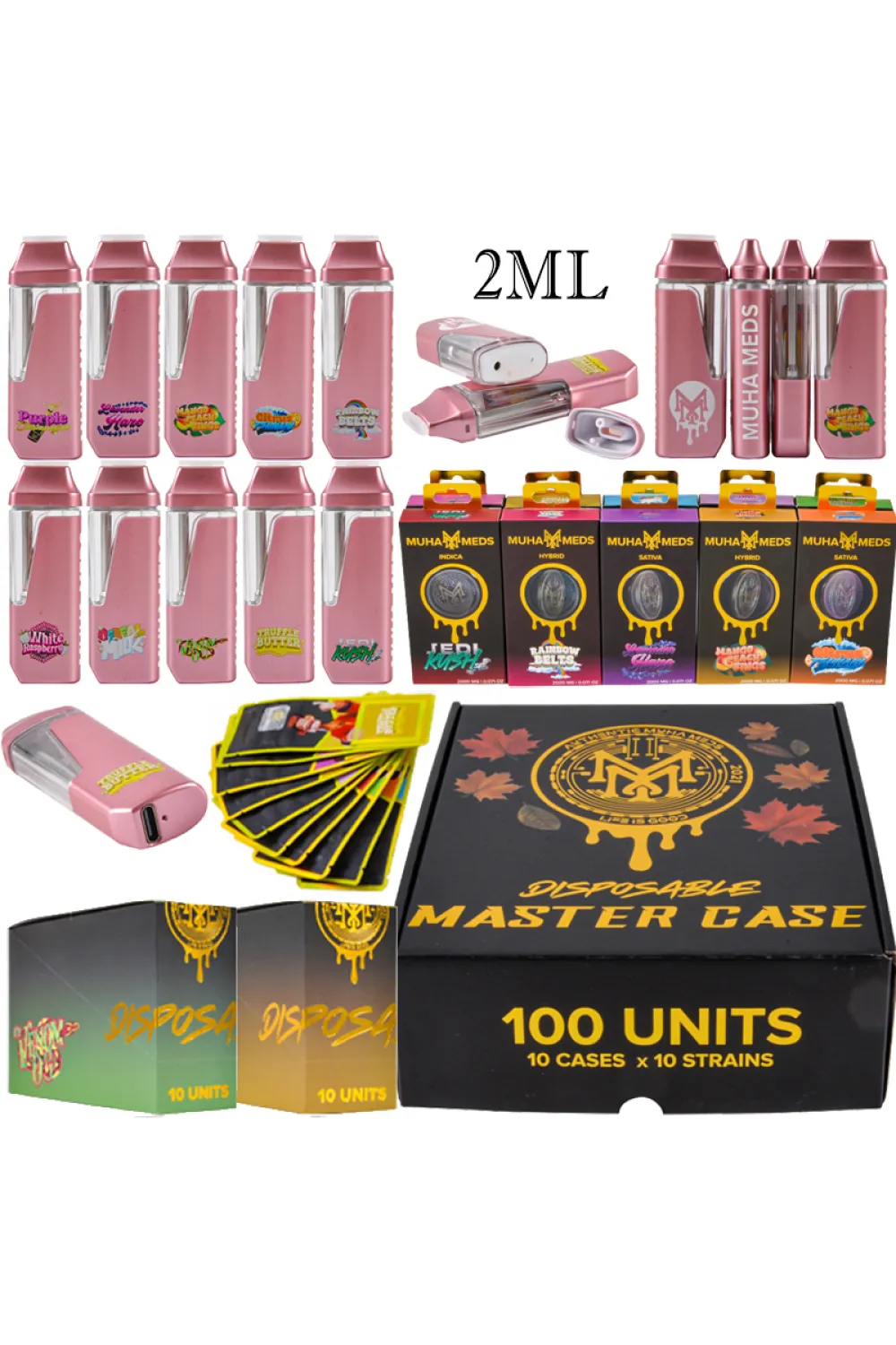 Muha Meds 2g Pink Carts Disposable