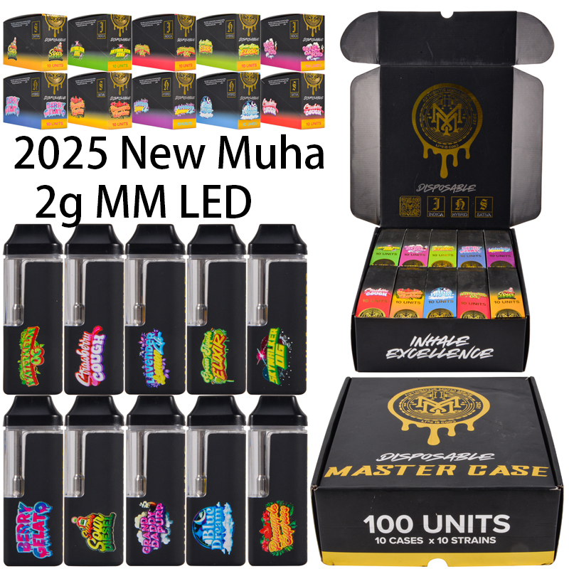 500pcs/lot 2ml New Flavors Muha Meds With Light USA Stock