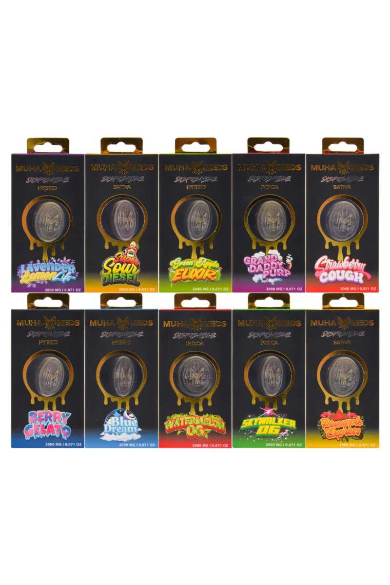 500pcs/lot 2ml New Flavors Muha Meds With Light USA Stock
