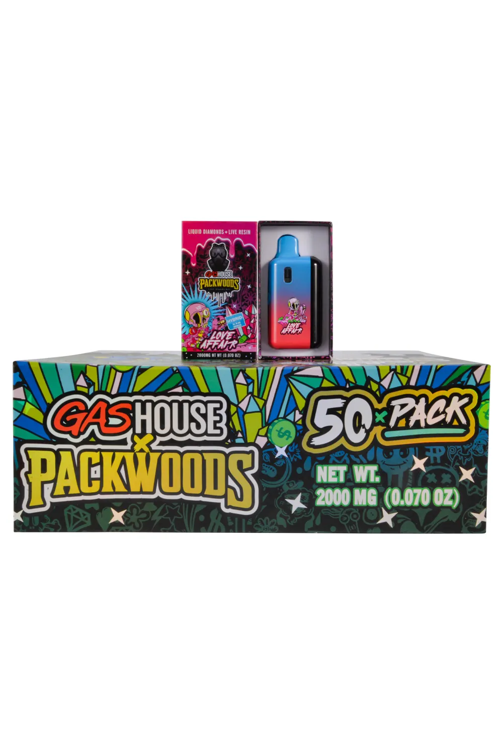 USA 500pcs/lot 2g Gas House x Packwoods V2 With Full Screen