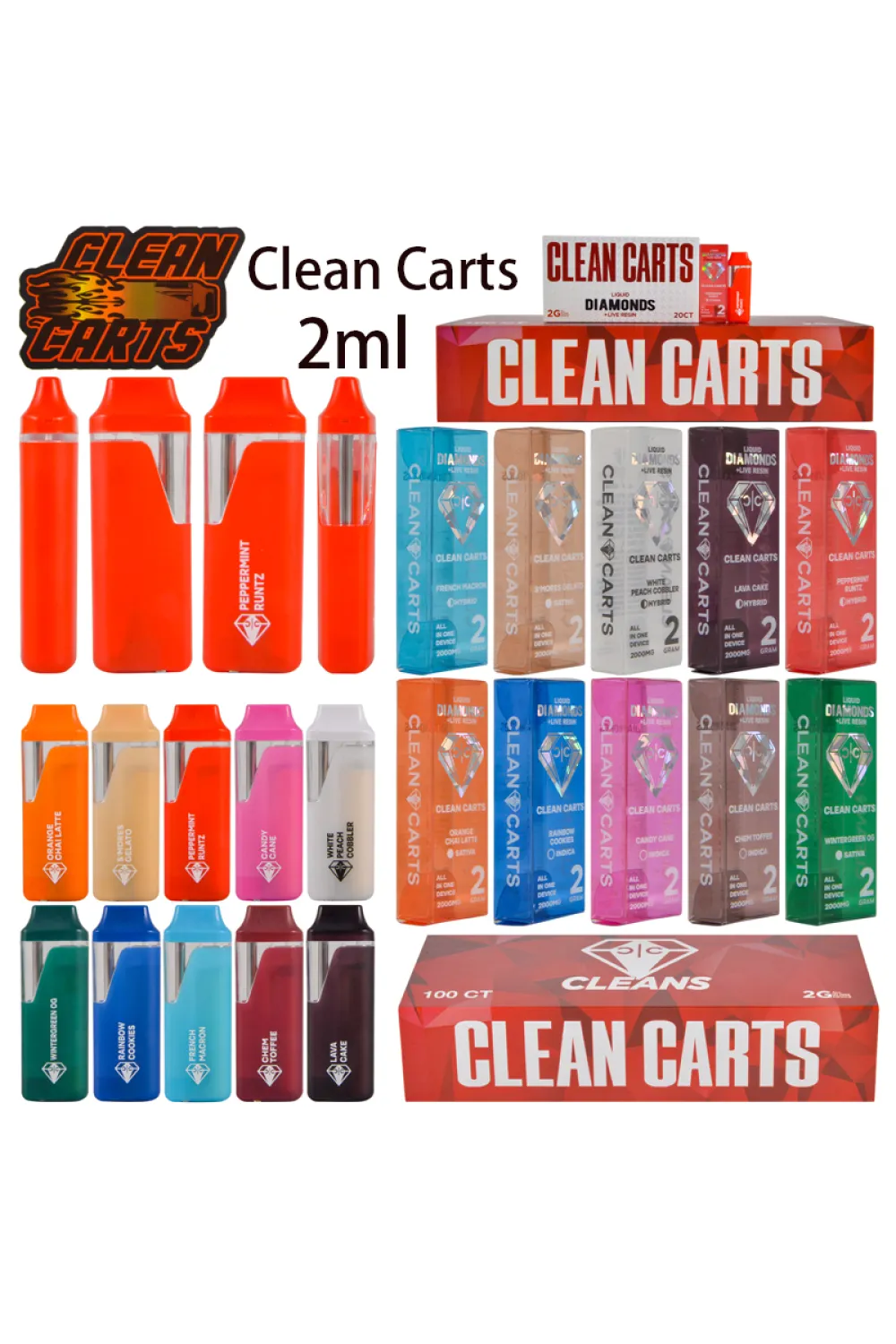 200pcs/lot Clean Carts 2g New Gen Disposable in USA Warehouse