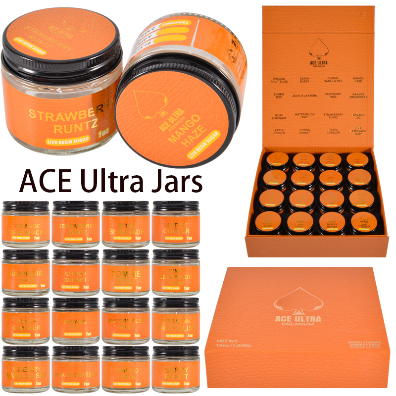 USA Stock Ace Ultra 1oz Glass Jars 16 Flavors 