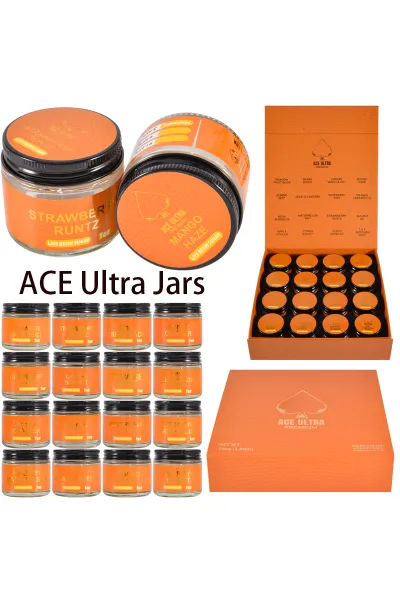USA Stock Ace Ultra 1oz Glass Jar 16 Flavors  01