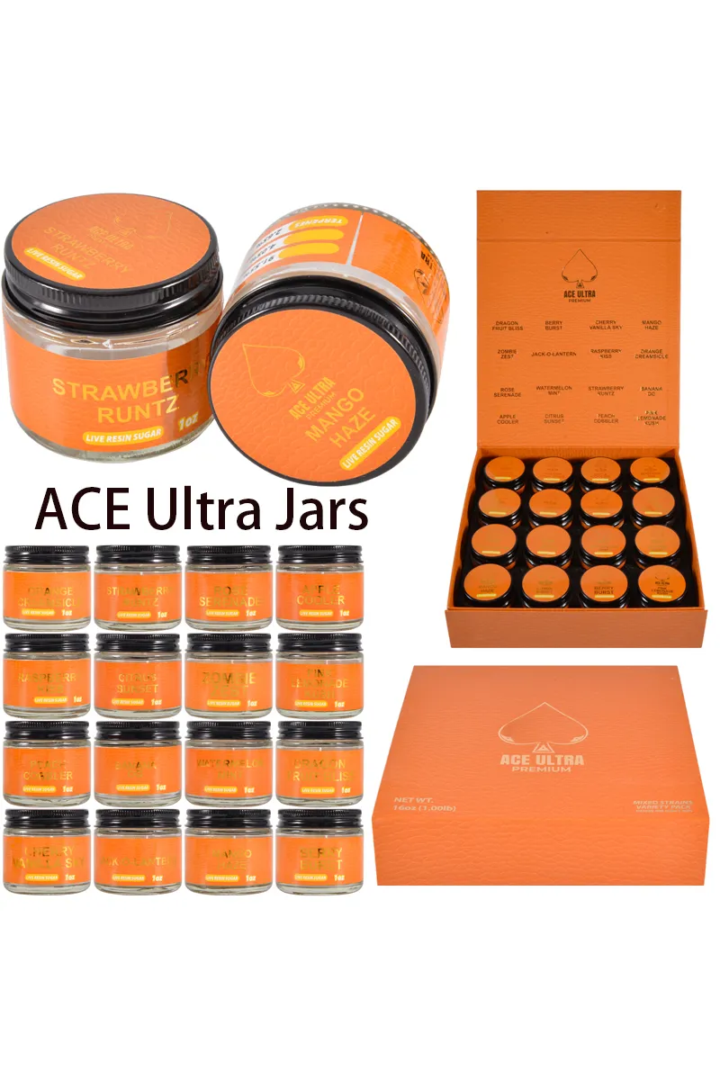 USA Stock Ace Ultra 1oz Glass Jar 16 Flavors 