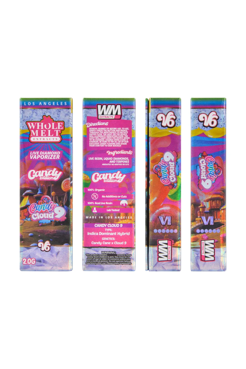 USA 2g Whole Melt Extracts V6 Candy Editon 500pcs/lot