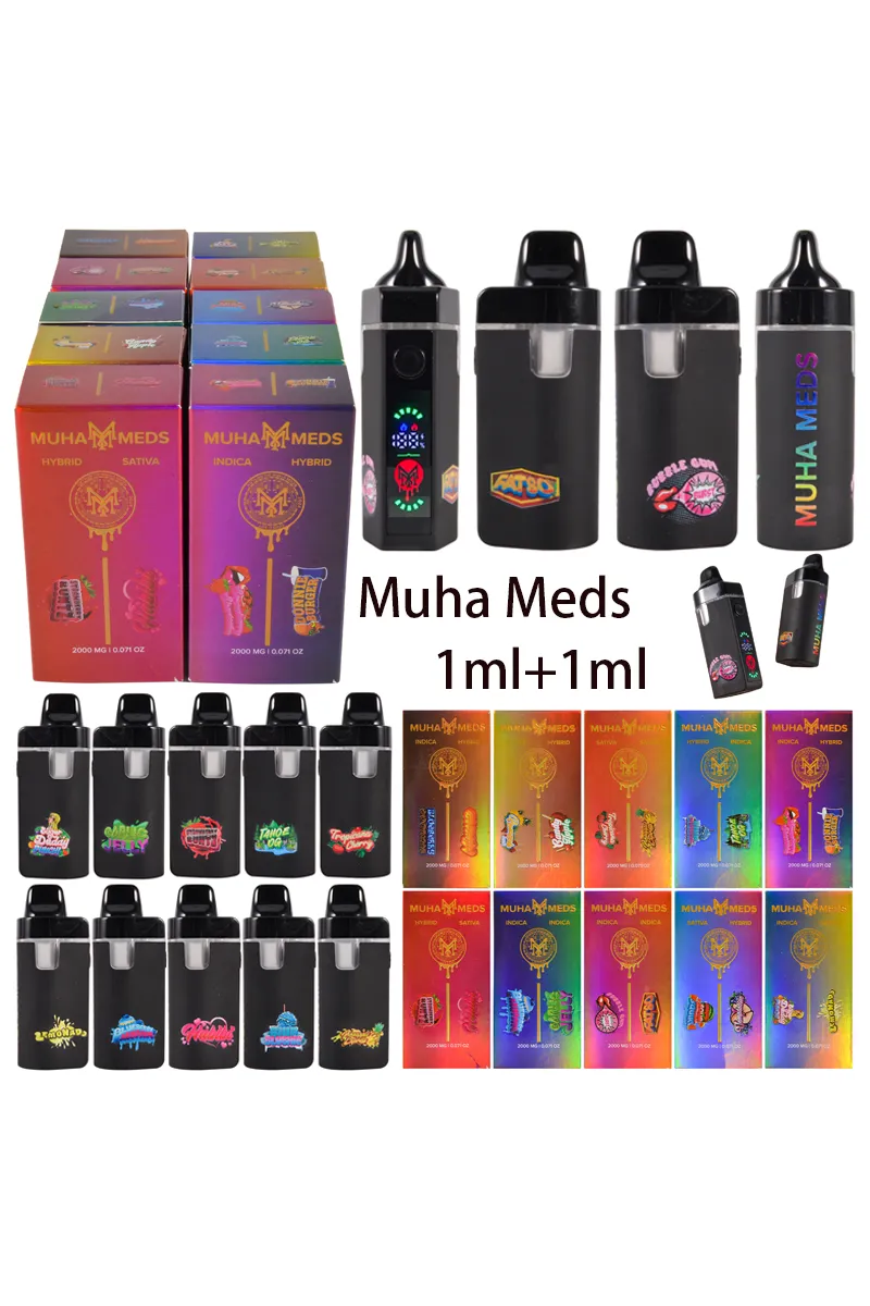 Muha Meds Dual Chamber 1ml+1ml Disposable Vape 100 Packs